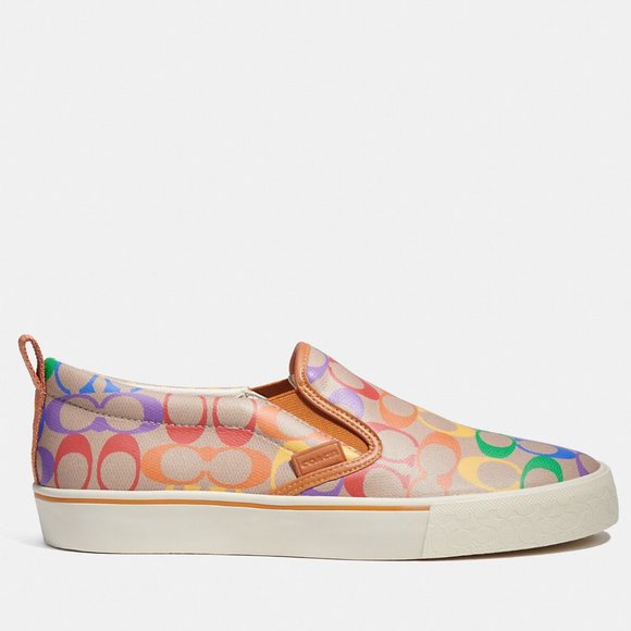 🌈 Coach Skate Slip On Sneaker In Rainbow Signature Canvas *Special Edition* - Picture 3 of 13